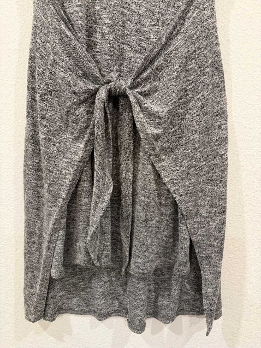 Lucky Brand Tie Front Heather Grey Knit Dress size medium - Picture 8 of 12
